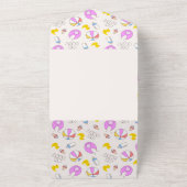 Invitation Tout En Un Baby shower Double Trouble Twin Girls (Dehors)