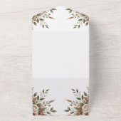 Invitation Tout En Un Baby Shower Élégant Fleurs Vert Olive et Blanc (Dehors)