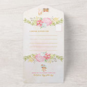 Invitation Tout En Un Baby shower Fille Delicate Fée Bébé (Dehors)