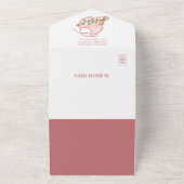 Invitation Tout En Un Baby shower fille Pampas Boho (Dehors)