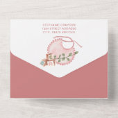 Invitation Tout En Un Baby shower fille Pampas Boho (Verso)