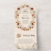 Invitation Tout En Un Baby shower Fleur sauvage Boho tout en un Invitati (À l'intérieur)