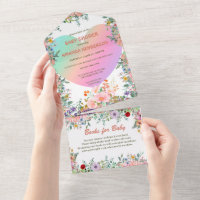 Baby shower floral agréable dégradé d'aquarelle