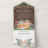 Invitation Tout En Un Baby shower forestier rustique du renard couché au (À l'intérieur)