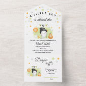 Invitation Tout En Un Baby shower Halloween Little Boo (À l'intérieur)