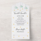 Invitation Tout En Un Baby shower neutre Twinkle Twinkle (À l'intérieur)