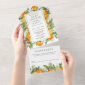 Invitation Tout En Un Baby shower orange de Tangérine Rustique (Déchirure)