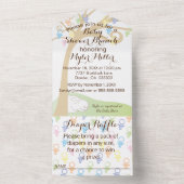 Invitation Tout En Un Baby shower, Paci Bunny (À l'intérieur)