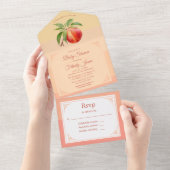 Invitation Tout En Un Baby shower Peach Fuzz (Déchirure)