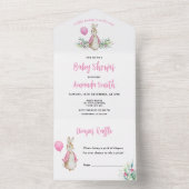 Invitation Tout En Un Baby shower Peter Rabbit (À l'intérieur)