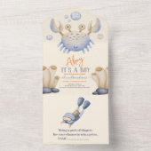 Invitation Tout En Un Baby shower sous-marin d'aquarelle enchanteur (À l'intérieur)