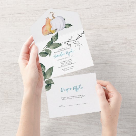 Invitation Tout En Un Baby shower Tout en un (Déchirure)