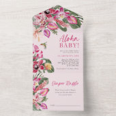 Invitation Tout En Un Baby shower tropical (À l'intérieur)