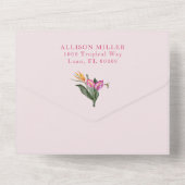 Invitation Tout En Un Baby shower tropical (Verso)