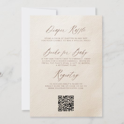 Invitation Tout en un Baby shower vert d'attente rapide (Dos)