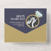 Invitation Tout En Un Bague de diamant de fête d'anniversaire de mariage (Verso)