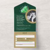 Invitation Tout En Un Bague émeraude or pour les 55 ans de mariage (À l'intérieur)