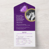 Invitation Tout En Un Bague en or avec améthyste violette pour 6 ans de (À l'intérieur)