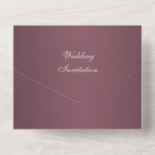 Invitation Tout En Un Bagues argentées et Mariage Burgandy (Verso)
