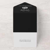 Invitation Tout En Un Bagues de Mariage d'affaires en noir et blanc - To (Dehors)
