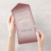 Invitation Tout En Un Bagues mariages Dîner Bourgogne moderne (Déchirure)