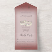 Invitation Tout En Un Bagues mariages Dîner Bourgogne moderne (À l'intérieur)