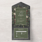 Invitation Tout En Un Baies d'hiver rustiques & Pine Noir Trois Dîners (À l'intérieur)