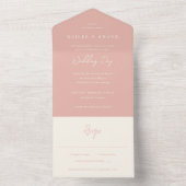 Invitation Tout En Un Bailee Peach Mariage moderne (À l'intérieur)