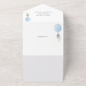 Invitation Tout En Un Balcon Bleu, Eucalyptus, Verdure, Baby shower (Dehors)