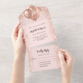 Invitation Tout En Un Ballons de parties scintillant en or rose blush an (Déchirure)