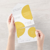 Invitation Tout En Un Ballotte d'anniversaire Mustard Jaune Parti Scandi (Déchirure)
