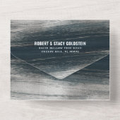 Invitation Tout En Un Bar Mitzvah Bold Moderne Charcoal Grey Silver Foil (Verso)