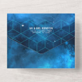 Invitation Tout En Un Bar Mitzvah Galaxie Espace Bleu (Verso)