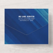 Invitation Tout En Un Bar Mitzvah Grunge bleu moderne (Verso)