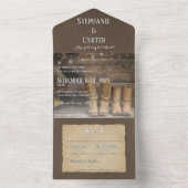 Invitation Tout En Un Barne & Bottes Russe Cowboy Dîner Occidental (À l'intérieur)