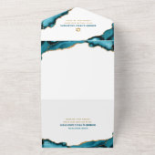 Invitation Tout En Un Bat Mitzvah Turquoise Agate Script Gras Moderne (Dehors)