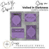 Invitation Tout En Un Bat victorien Til Death Black & Purple QR Code