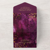 Invitation Tout En Un Beau mariage or et violet (Dehors)