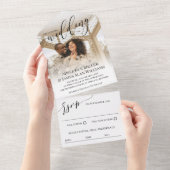 Invitation Tout En Un Beau Mariage photo de script noir (Déchirure)