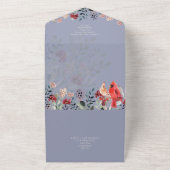 Invitation Tout En Un Beau Mariage ROUGE CARDINAL Oiseaux (Dehors)