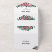 Invitation Tout En Un Beau rose Roses Mariage Floral (Dehors)
