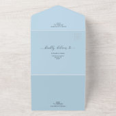 Invitation Tout En Un Bébé clair Dusty Bleu Floral Mariage (Dehors)