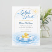 Invitation Tout en Un Bébé Splash Bash Baby Shower (Debout devant)