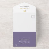 Invitation Tout En Un Belle Bat Mitzvah Violet Or (Dehors)
