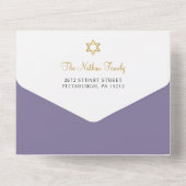 Invitation Tout En Un Belle Bat Mitzvah Violet Or (Verso)