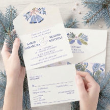 Belle Cloche de Mariage de Vacances Bleue