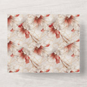 Invitation Tout En Un Belle Flore Rouge Blanc (Verso)