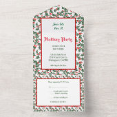 Invitation Tout En Un Berries rouges Holly sur mesure en un seul Invitat (À l'intérieur)
