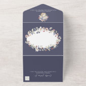 Invitation Tout En Un Berry Baby shower doux Fleurs et baies sauvages (Dehors)