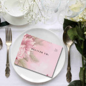 Invitation Tout En Un Berry d'hiver rose Floral Noël Minimal QR Code